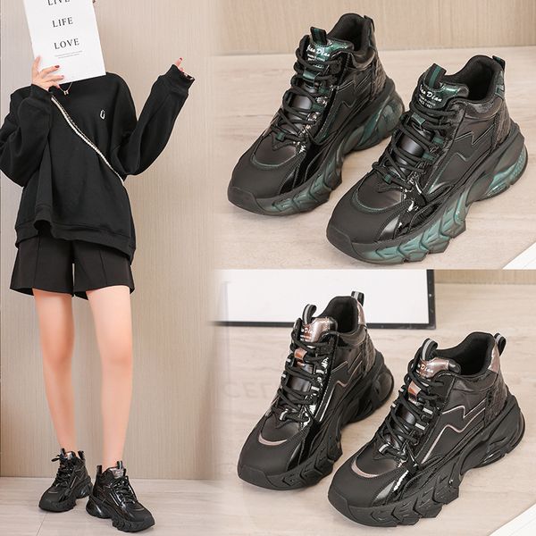 trendy dad shoes women 2021 autumn round head real leather front lace up increased casual women's sports children, Black;white
trendy dad shoes women 2021 autumn round head real leather front lace up increased casual women's sports children, Black;white