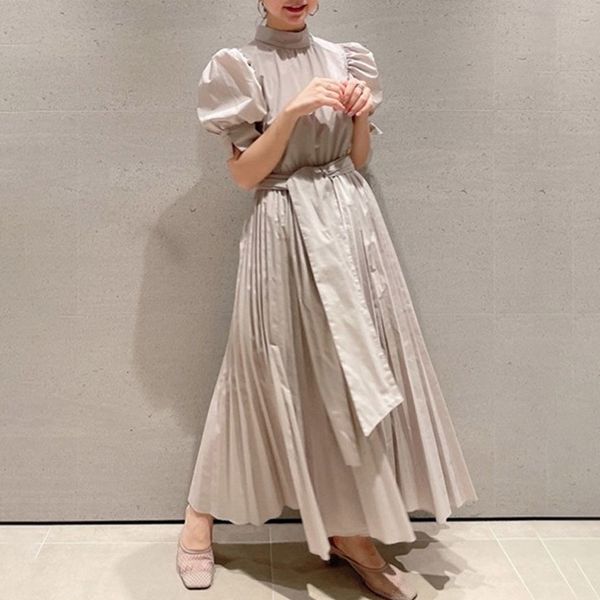 casual dresses pleated lantern half sleeve women's a-line dress with belt female summer spring party sweet korean ladies cloth rs, Black;gray
casual dresses pleated lantern half sleeve women's a-line dress with belt female summer spring party sweet korean ladies cloth rs, Black;gray