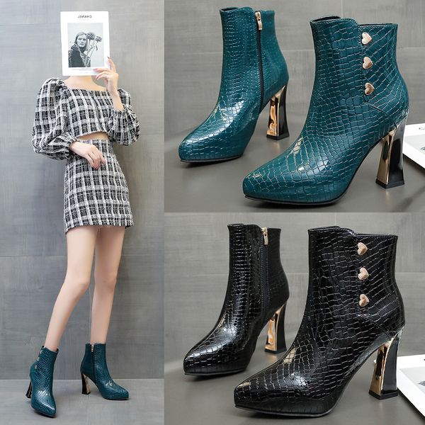 fashion women's autumn and winter 2021 fashion pointed side zipper short leisure thick heel high-heeled martin boots, Black
fashion women's autumn and winter 2021 fashion pointed side zipper short leisure thick heel high-heeled martin boots, Black