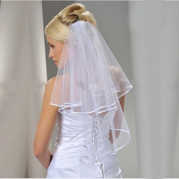 bridal veils two layers ribbon edge short wedding veil with comb white 2 accessories, Black
bridal veils two layers ribbon edge short wedding veil with comb white 2 accessories, Black