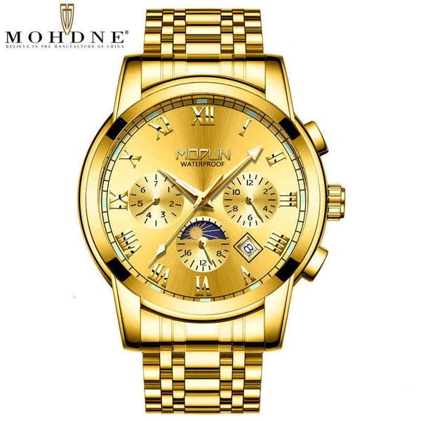 mechanical 2021 human watches full self wind automatic moon phase date week month display golden men, Slivery;brown
mechanical 2021 human watches full self wind automatic moon phase date week month display golden men, Slivery;brown
