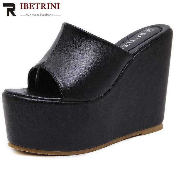 summer super high heels shoes women elegant concise platform slides casual slip-on wedges slippers, Black
summer super high heels shoes women elegant concise platform slides casual slip-on wedges slippers, Black
