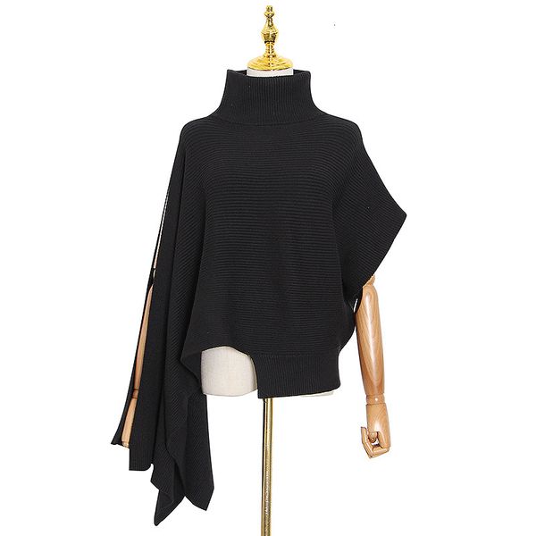 women's sweaters high fashion casual chic hedging neck shawl bat loose irregular black sweater runway designer women winter coat clothi, White;black
women's sweaters high fashion casual chic hedging neck shawl bat loose irregular black sweater runway designer women winter coat clothi, White;black