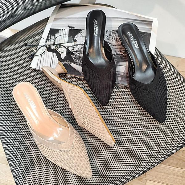pointed toe weaving mules women slides flip flops summer shoes woman sandalias strange heels breathable knitting slippers, Black
pointed toe weaving mules women slides flip flops summer shoes woman sandalias strange heels breathable knitting slippers, Black