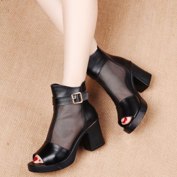 fashion sandals mesh genuine leather shoes woman high heel 2021 thick breathable cool boots summer women, Black
fashion sandals mesh genuine leather shoes woman high heel 2021 thick breathable cool boots summer women, Black