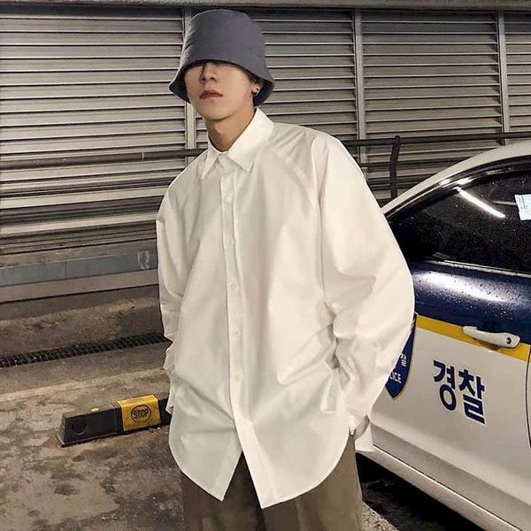 men's casual shirts net red for men shirt cec solid color long-sleeved blouse korean white blouses autumn japanese fashion, White;black
men's casual shirts net red for men shirt cec solid color long-sleeved blouse korean white blouses autumn japanese fashion, White;black