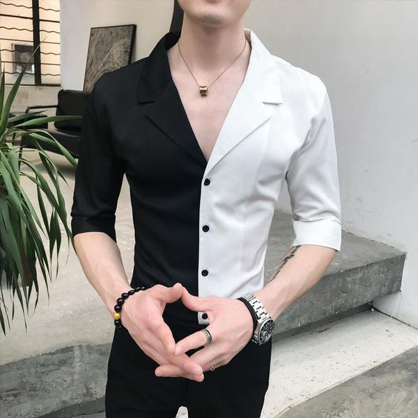 men's casual shirts 2021 brand clothing summer half sleeve color matching shirts/male pure cotton s-3xl, White;black
men's casual shirts 2021 brand clothing summer half sleeve color matching shirts/male pure cotton s-3xl, White;black