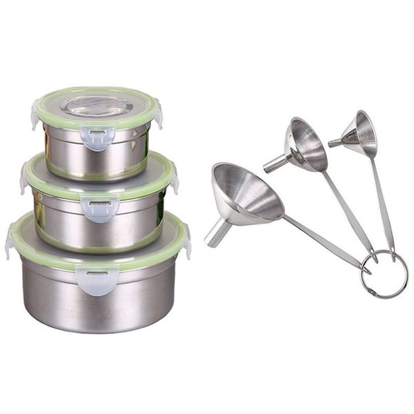 3pcs round lunch box stainless steel 280/500 / 900ml & 6pcs 3-1 funnels for filling bottles dinnerware sets
3pcs round lunch box stainless steel 280/500 / 900ml & 6pcs 3-1 funnels for filling bottles dinnerware sets