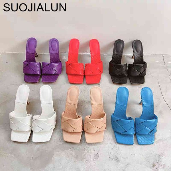 suojialun new brand design women slipper 2020 summer square toe high heel ladies sandal weave dress shoes slides c0407, Black
suojialun new brand design women slipper 2020 summer square toe high heel ladies sandal weave dress shoes slides c0407, Black