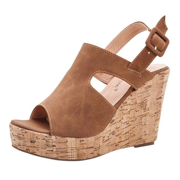high heel platform sandals women summer open-toe hollow wedges shoes belt buckle ladies fish-mouth ankle strap, Black
high heel platform sandals women summer open-toe hollow wedges shoes belt buckle ladies fish-mouth ankle strap, Black