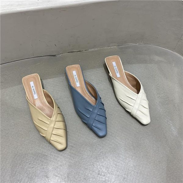 slippers trendy square toe pleated mules women summer lazy shoes ladies flip flops sandals wood heels cover slides mujer, Black
slippers trendy square toe pleated mules women summer lazy shoes ladies flip flops sandals wood heels cover slides mujer, Black