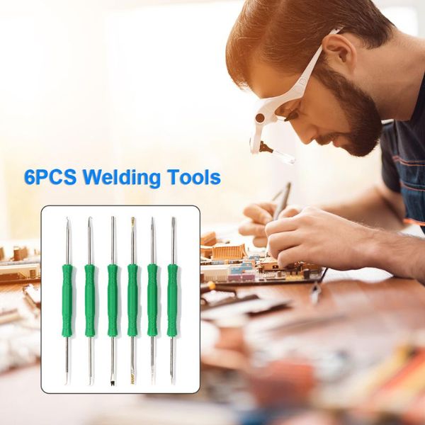 cell phone repairing tools 6pcs desoldering auxiliary aid cleaning tool set soldering pcb kit repair
cell phone repairing tools 6pcs desoldering auxiliary aid cleaning tool set soldering pcb kit repair