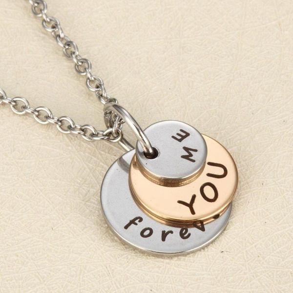 pendant necklaces two-tone sell well inspirational lettering me you forever stainless steel necklace fashion jewelry gift, Silver
pendant necklaces two-tone sell well inspirational lettering me you forever stainless steel necklace fashion jewelry gift, Silver
