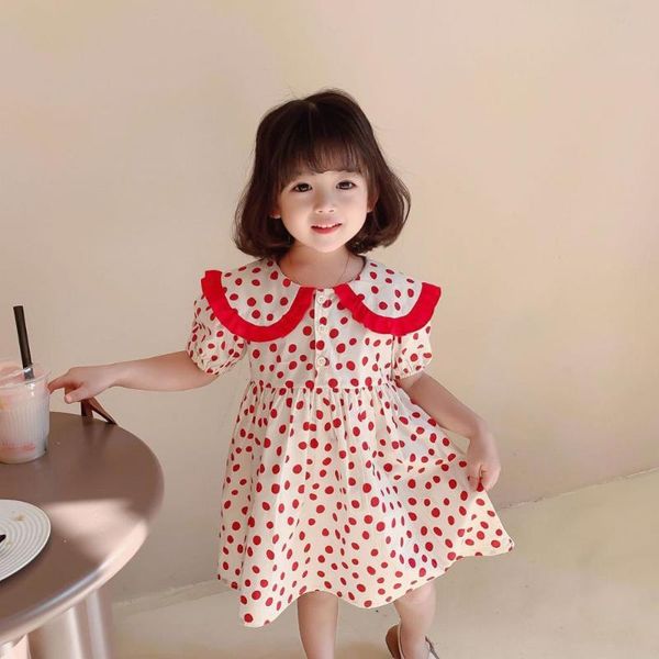 girl's dresses summer kids girl dress puff sleeve half button placket red girls large lacework lapel children clothes for daily wear, Red;yellow
girl's dresses summer kids girl dress puff sleeve half button placket red girls large lacework lapel children clothes for daily wear, Red;yellow