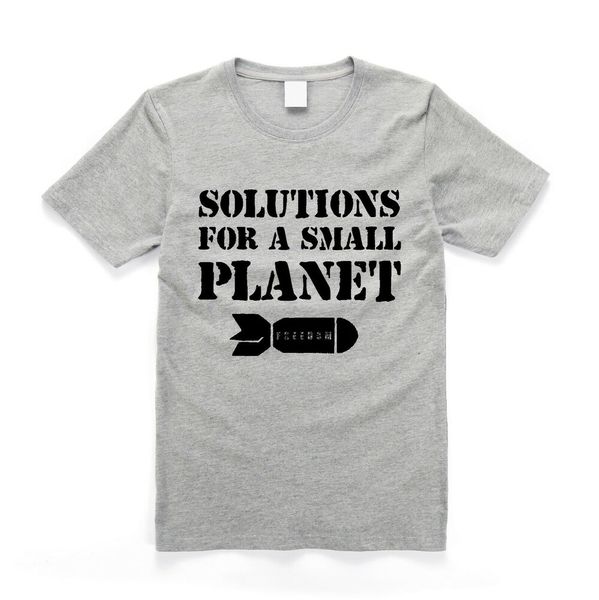 solutions for a small planet anti globalization t shirt grey, White;black
solutions for a small planet anti globalization t shirt grey, White;black