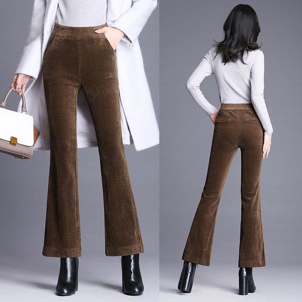 women's pants & capris female corduroy flare office lady high waist autumn winter elastic slim woman, Black;white
women's pants & capris female corduroy flare office lady high waist autumn winter elastic slim woman, Black;white