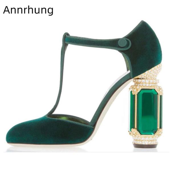 retro velvet high heels pumps women luxury crystal heel t-strap shoes emerald chunky wedding dress, Black
retro velvet high heels pumps women luxury crystal heel t-strap shoes emerald chunky wedding dress, Black