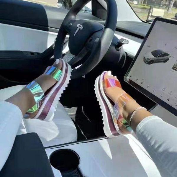 sandals transparent one word with platform women 2021 summer pvc material buckle wedge soft high heel, Black
sandals transparent one word with platform women 2021 summer pvc material buckle wedge soft high heel, Black