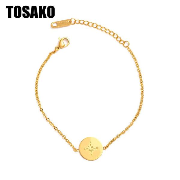 link, chain tosako stainless steel creative simplicity coin bracelet for women fashion compass, Black
link, chain tosako stainless steel creative simplicity coin bracelet for women fashion compass, Black