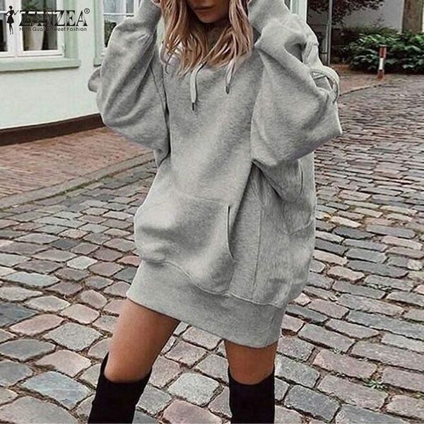 women's hoodies & sweatshirts fashion winter zanzea women long sleeve casual loose pockets mini vestidos hooded streetwear pullover, Black
women's hoodies & sweatshirts fashion winter zanzea women long sleeve casual loose pockets mini vestidos hooded streetwear pullover, Black