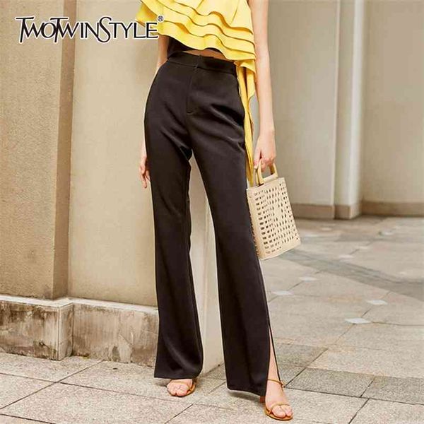 casual loose side split women pants high waist elegant flare long pant for female fashion clothes summer 210521, Black;white
casual loose side split women pants high waist elegant flare long pant for female fashion clothes summer 210521, Black;white