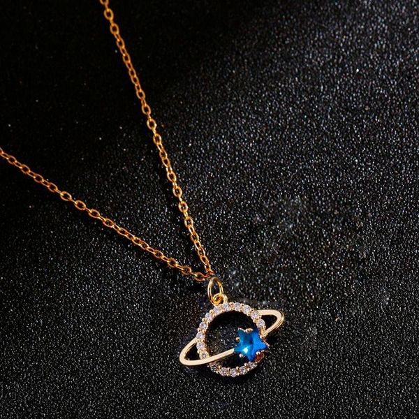 pendant necklaces fashion universe necklace for women charm gold chain choker copper blue cz star party gift jewelry, Silver
pendant necklaces fashion universe necklace for women charm gold chain choker copper blue cz star party gift jewelry, Silver