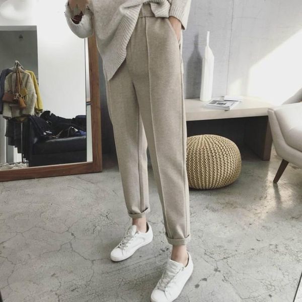 women's pants & capris 2021 autumn winter women pant high waist pocket korean minimalist style fashion ankle-length casual, Black;white
women's pants & capris 2021 autumn winter women pant high waist pocket korean minimalist style fashion ankle-length casual, Black;white