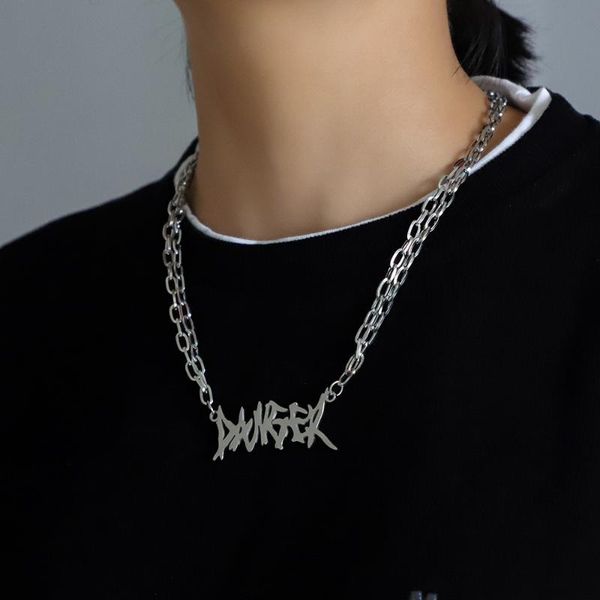 chains fashion letter necklace stainless steel men's and women's street quenching pendant hip hop sweater accessories, Silver
chains fashion letter necklace stainless steel men's and women's street quenching pendant hip hop sweater accessories, Silver