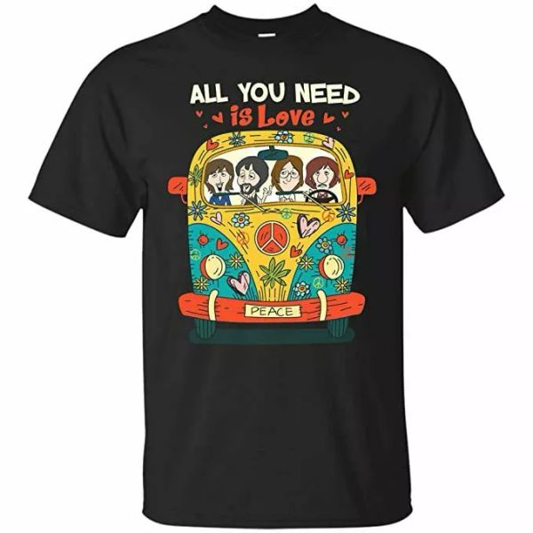 all you need is love peace the rock band retro hippie funny music black t-shirt, White;black
all you need is love peace the rock band retro hippie funny music black t-shirt, White;black