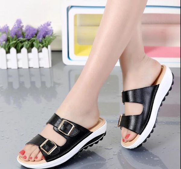 large size women sandals soft bottom wedges comfort fashion leather maternity shoes summer beach ladies, Black
large size women sandals soft bottom wedges comfort fashion leather maternity shoes summer beach ladies, Black