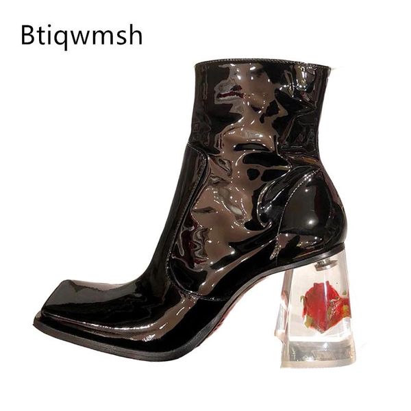 boots novel black leather ankle women square toe rose cigarette transparent clear chunky high heels shoes woman short bottes
boots novel black leather ankle women square toe rose cigarette transparent clear chunky high heels shoes woman short bottes