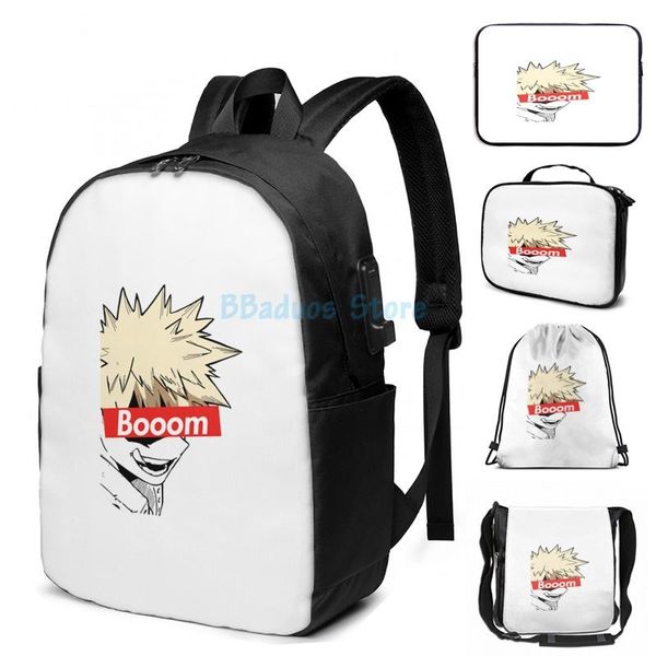 funny graphic print boom katsuki usb charge backpack men school bags women bag travel laptop
funny graphic print boom katsuki usb charge backpack men school bags women bag travel laptop