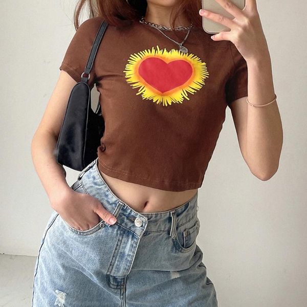 women's t-shirt y2k streetwear heart graphic black t-shirts vintage cute o-neck short sleeve cropped e-girl fashion outfits slim, White
women's t-shirt y2k streetwear heart graphic black t-shirts vintage cute o-neck short sleeve cropped e-girl fashion outfits slim, White