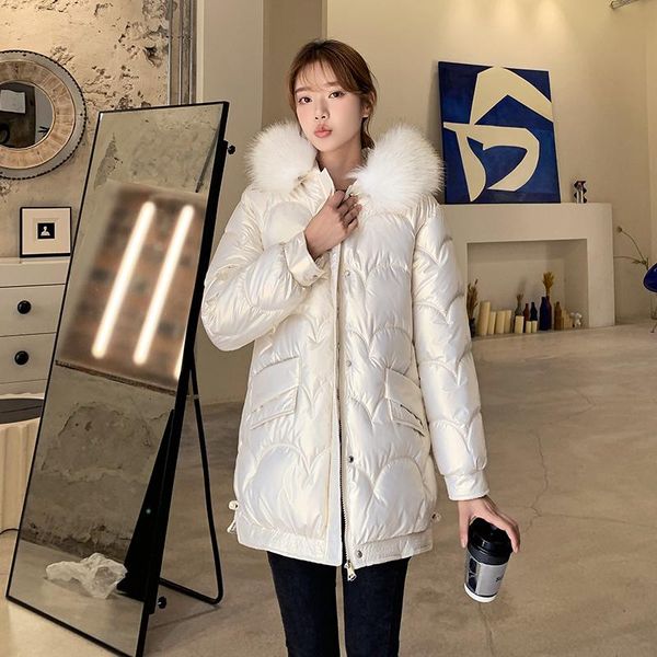 women's down & parkas winter jacket women 2021 female parka coat mid long overcoat hooded warm artificial fur collar shiny cotton jacke, Black
women's down & parkas winter jacket women 2021 female parka coat mid long overcoat hooded warm artificial fur collar shiny cotton jacke, Black
