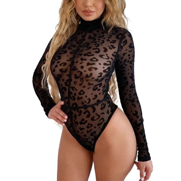 women's jumpsuits & rompers leopard print sheer mesh see through high neck long sleeve bodysuit spring bodycon, Black;white
women's jumpsuits & rompers leopard print sheer mesh see through high neck long sleeve bodysuit spring bodycon, Black;white