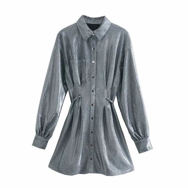 women shinny dress long sleeves collared backless fashion chic short vestidos femme robe 210420, Black;gray
women shinny dress long sleeves collared backless fashion chic short vestidos femme robe 210420, Black;gray