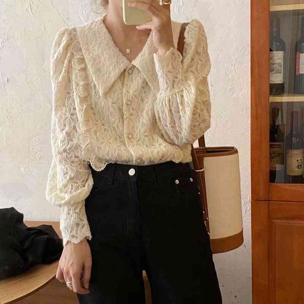 comelwomen chic retro lace turn-down collar gentle french long sleeves elegance blouse female shirts 210515, White
comelwomen chic retro lace turn-down collar gentle french long sleeves elegance blouse female shirts 210515, White