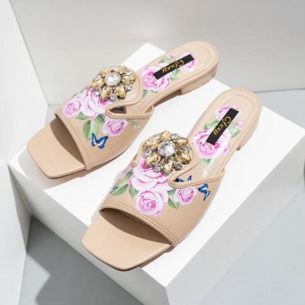 slippers fashion summer for women flower rhinestones square low-heeled flip flop ladies open toe female cx43, Black
slippers fashion summer for women flower rhinestones square low-heeled flip flop ladies open toe female cx43, Black