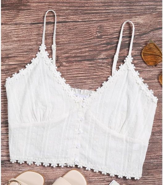 women's summer sleeveless vest, flower hem adjustable shoulder strap v-neck camisole for female tanks & camis, White
women's summer sleeveless vest, flower hem adjustable shoulder strap v-neck camisole for female tanks & camis, White