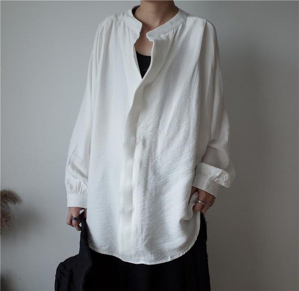 dark series versatile design sense collar solid color long sleeve shirt 2021 original irregular fashion men's wear casual shirts, White;black
dark series versatile design sense collar solid color long sleeve shirt 2021 original irregular fashion men's wear casual shirts, White;black