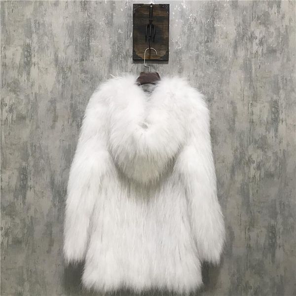 women's fur & faux double sided woven hooded mid-length white raccoon handmade pure real coat winter women coats jackets, Black
women's fur & faux double sided woven hooded mid-length white raccoon handmade pure real coat winter women coats jackets, Black
