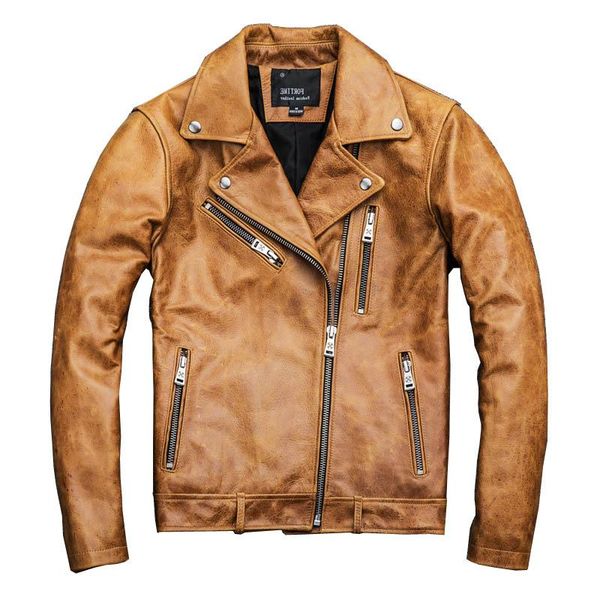 men's leather & faux 2021 europe america russia genuine cowhide coats yellow plus size motor biker jacket for male a074, Black
men's leather & faux 2021 europe america russia genuine cowhide coats yellow plus size motor biker jacket for male a074, Black