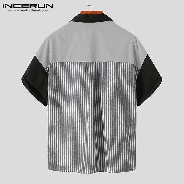 men's casual shirts men shirt patchwork turn down collar short sleeve personality korean fashion streetwear camisas s-5xl 9atp, White;black
men's casual shirts men shirt patchwork turn down collar short sleeve personality korean fashion streetwear camisas s-5xl 9atp, White;black