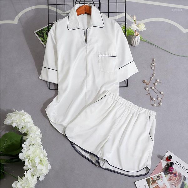 female lougne nightwear turn-down collar 2pcs sleep suit loose white pajamas set casual sleepwear home clothes men's, Black;brown
female lougne nightwear turn-down collar 2pcs sleep suit loose white pajamas set casual sleepwear home clothes men's, Black;brown