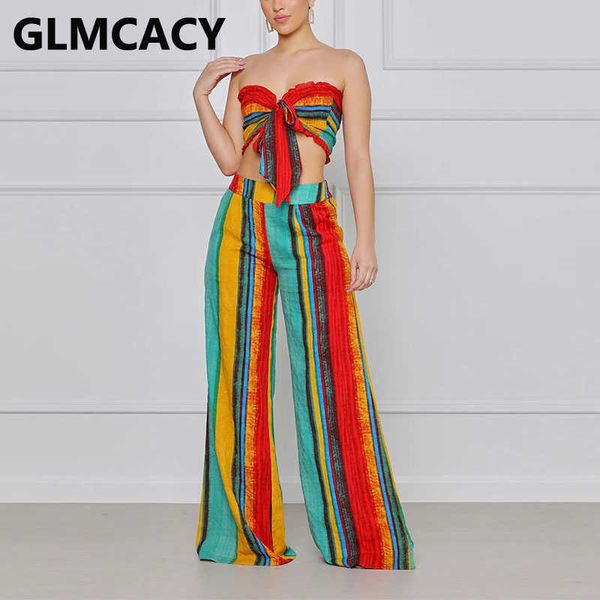 two pieces sets women strapless striped bowknot design & wide leg pants 210702, White
two pieces sets women strapless striped bowknot design & wide leg pants 210702, White