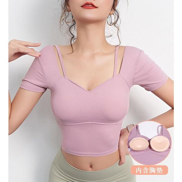 yoga outfit women's with chest pads slim slimming t-shirt spring summer thin quick-drying short-sleeved short fitness clothes
yoga outfit women's with chest pads slim slimming t-shirt spring summer thin quick-drying short-sleeved short fitness clothes