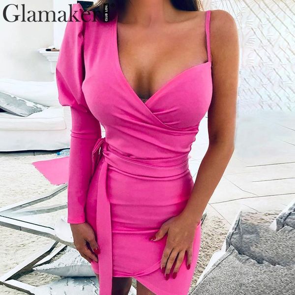 glamaker knitted one shoulder v neck dress women long puff sleeve belt elegant dress female autumn winter party mini dress 210414, Black;gray
glamaker knitted one shoulder v neck dress women long puff sleeve belt elegant dress female autumn winter party mini dress 210414, Black;gray