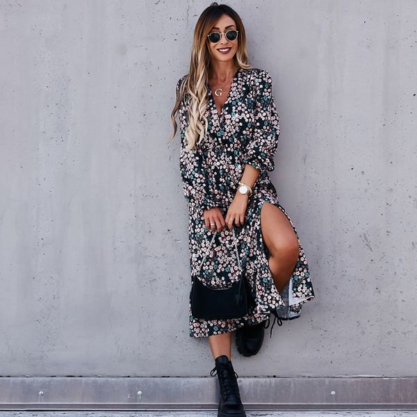 2021autumn long floral print dress robe for women 2021 casual long sleeve split dress female boho elegant maxi party vestidos spring, Black;gray
2021autumn long floral print dress robe for women 2021 casual long sleeve split dress female boho elegant maxi party vestidos spring, Black;gray