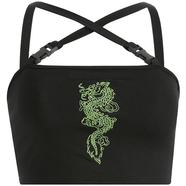 fashion women summer buckle vest boob tube crop bralet sheer dragon embroidery stylish cami tank top, White
fashion women summer buckle vest boob tube crop bralet sheer dragon embroidery stylish cami tank top, White