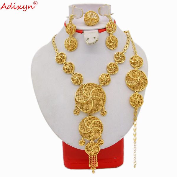 earrings & necklace adixyn trendy nigerian women wedding jewelry sets gold color bracelet ring dubai african beads n03105, Silver
earrings & necklace adixyn trendy nigerian women wedding jewelry sets gold color bracelet ring dubai african beads n03105, Silver